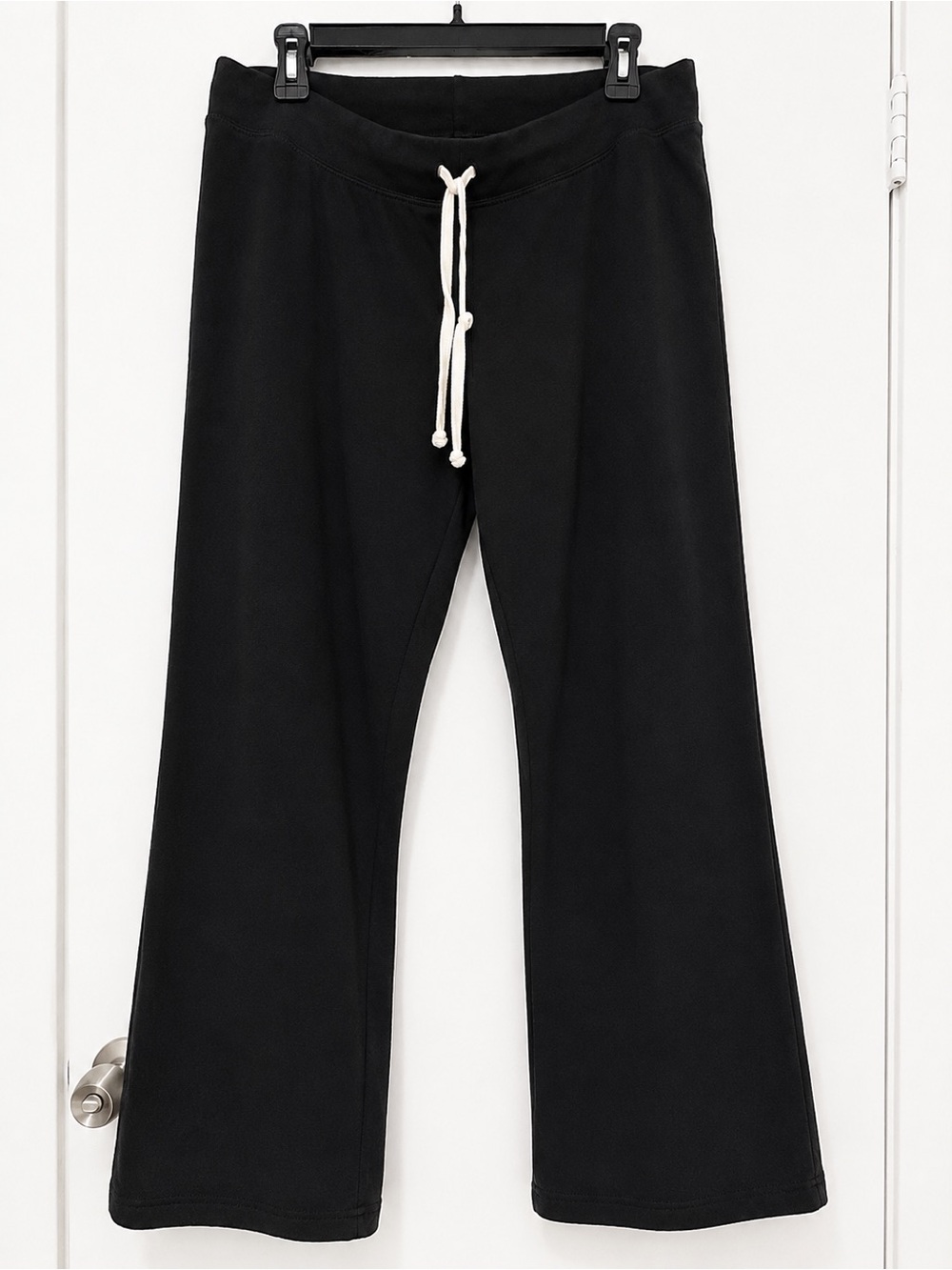 Lands' End Black Drawstring Wide-Leg Joggers